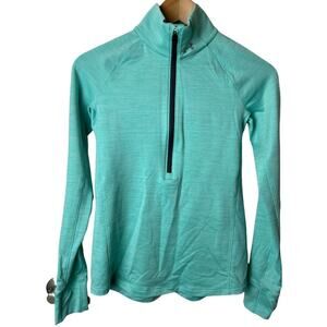 Under Armour Sweatshirt Teal Half Zip Pullover Coldgear Fitted Women's Size XS